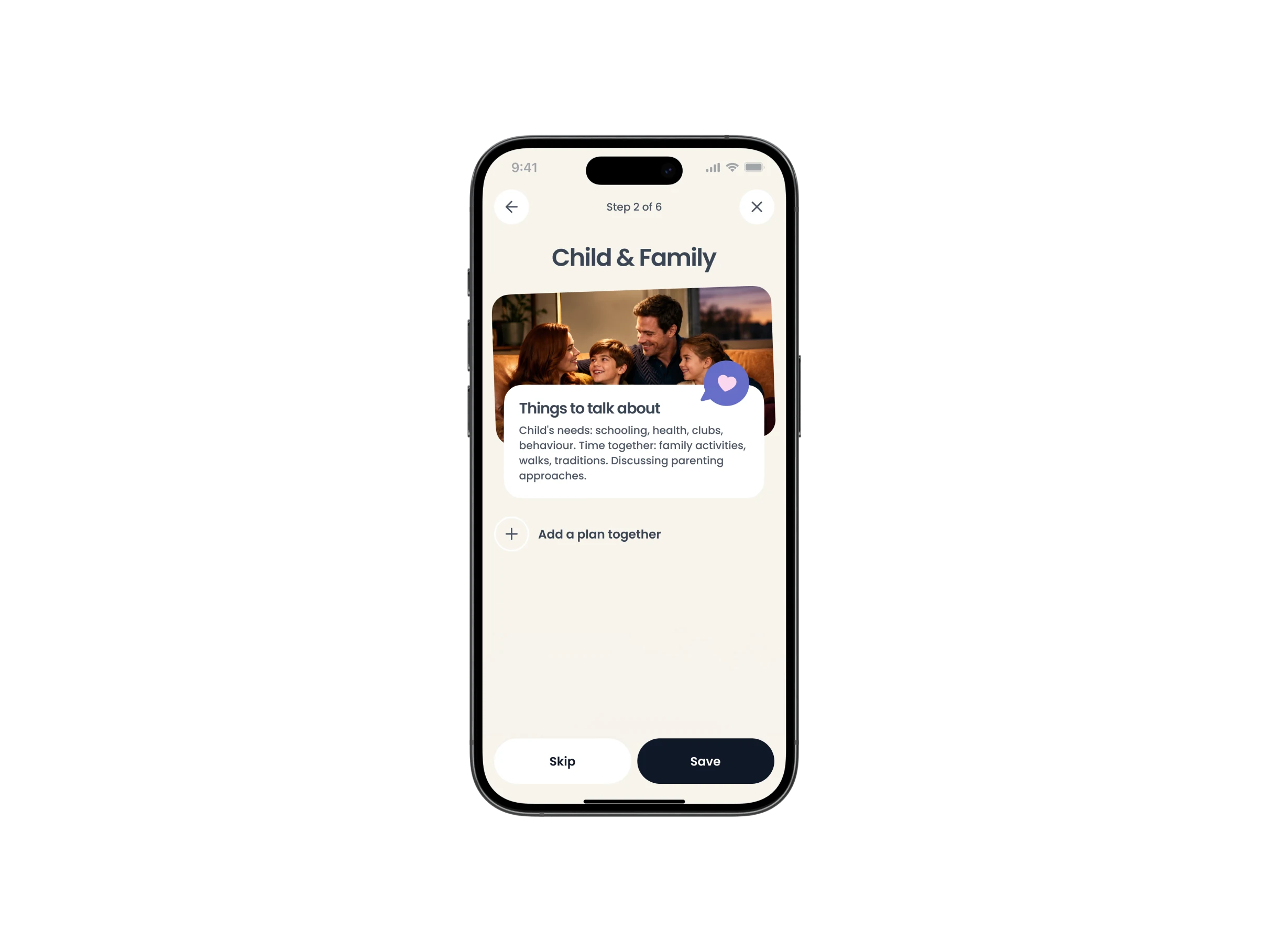 Familiar app on iPhone