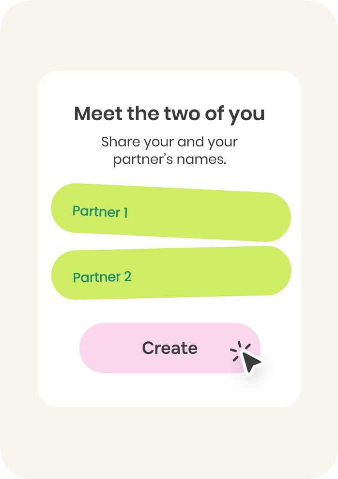 Creating a shared space for two partners