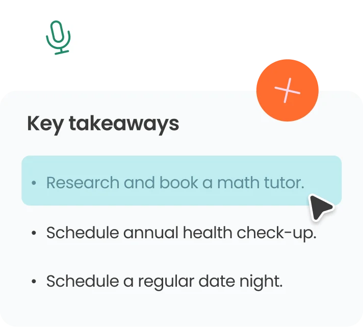 Key takeaways captured after a meeting